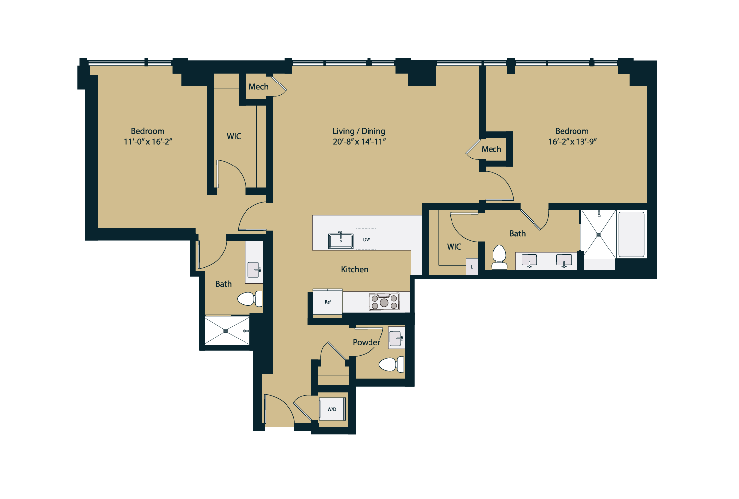 Floor plan layout diagram for PH1